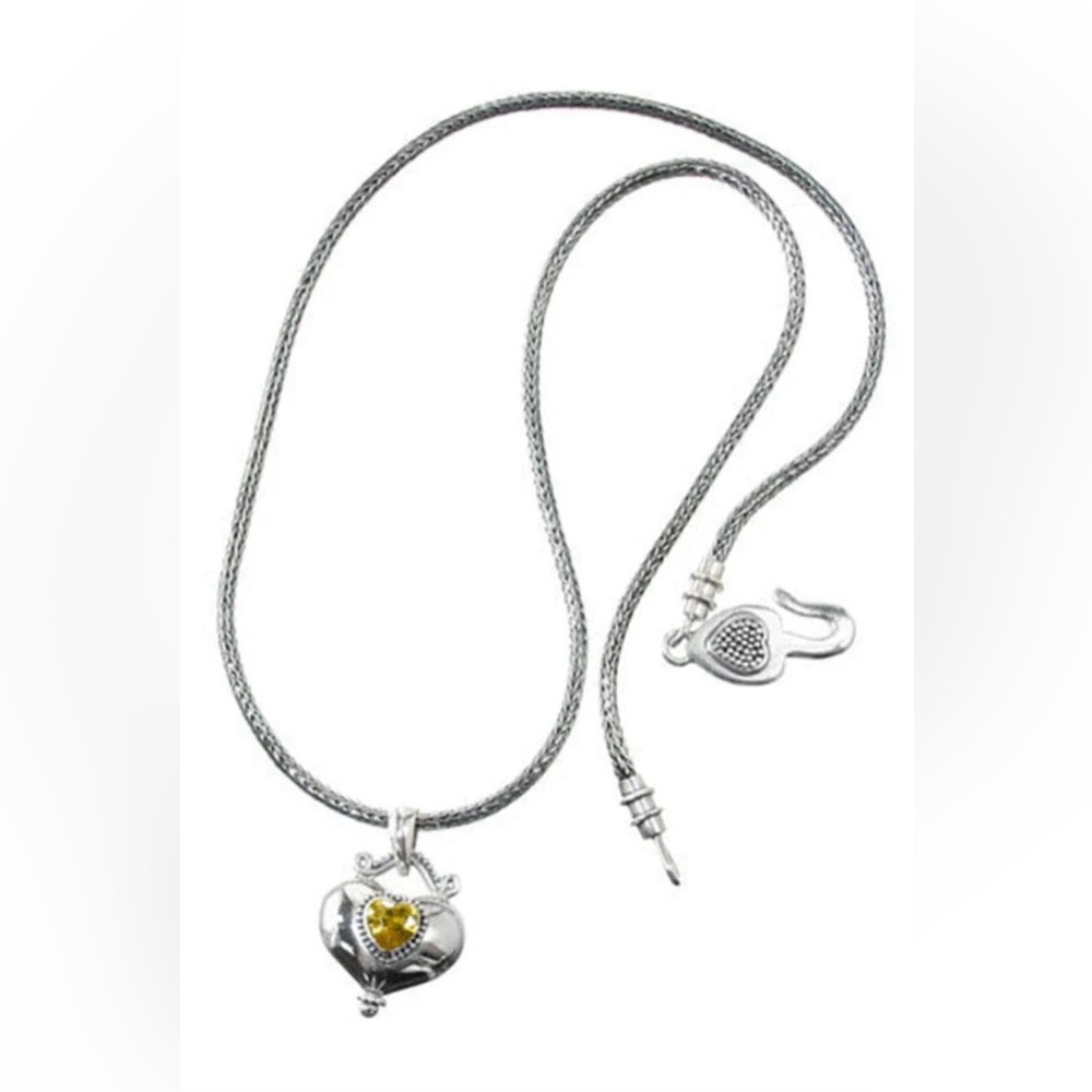 Brighton Buddha Gold/Green Heart Necklace